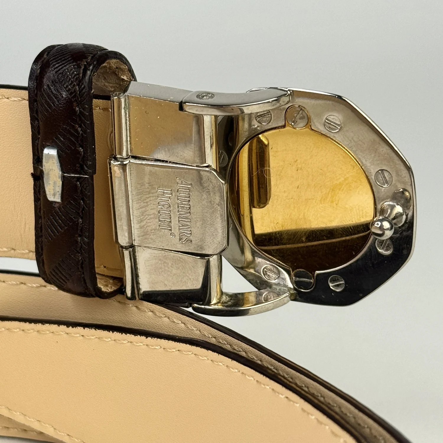 Audemars Piguet Two-Tone Buckle Leather Belt – Royal Oak Style